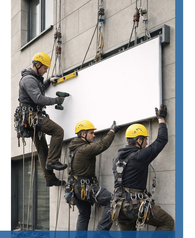 Монтаж рекламной вывески в Ижевске от 8310 р. | ВЫСОТНИК-Жвс