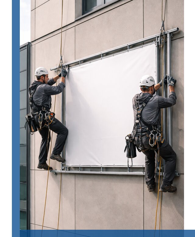 Монтаж наружной рекламной вывески в Ижевске под ключ