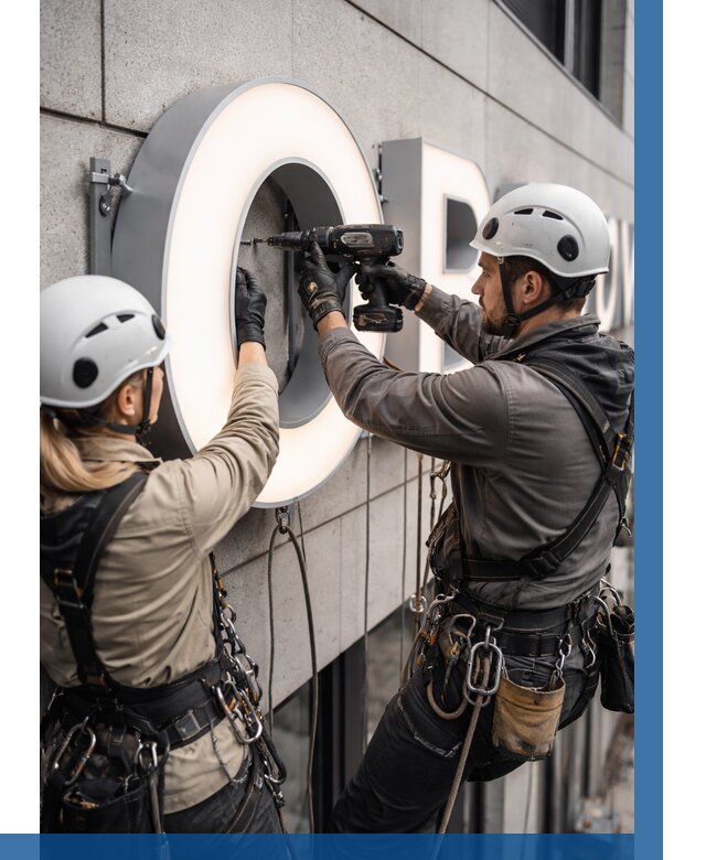 Монтаж световых букв в Ижевске от 3116 р. под ключ ВЫСОТНИК-Жвс