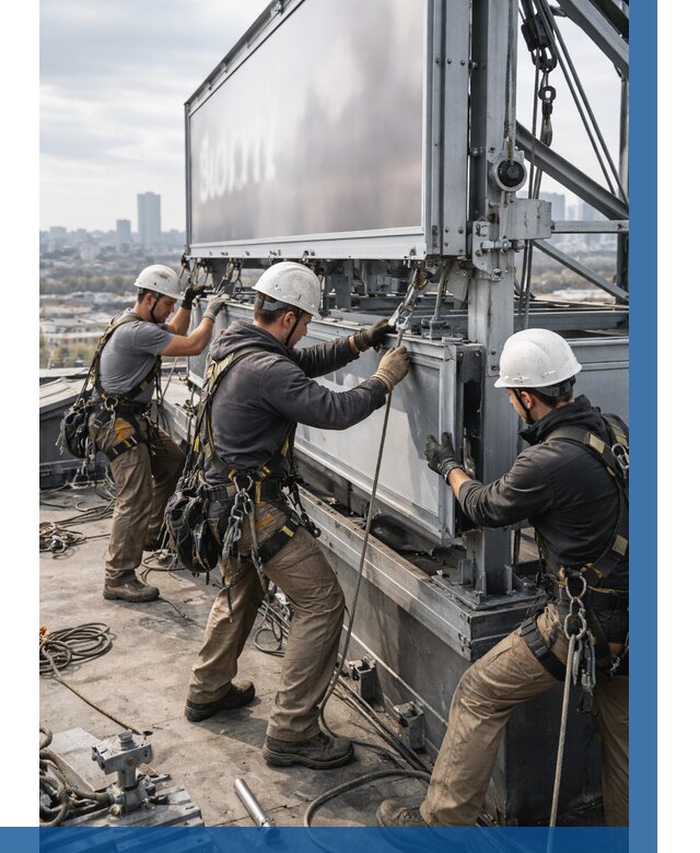 Монтаж крышной рекламной конструкции в Ижевске от 62322 р.|ВЫСОТНИК-Жвс