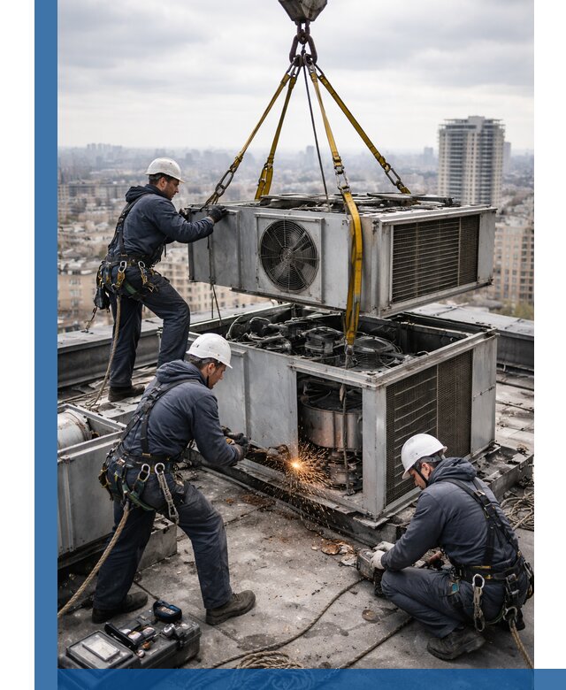 Демонтаж крышной установки в Ижевске любой сложности