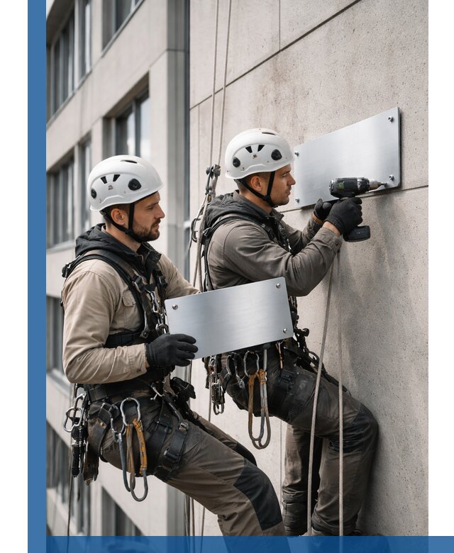 Монтаж табличек и указателей в Ижевске для зданий и сооружений