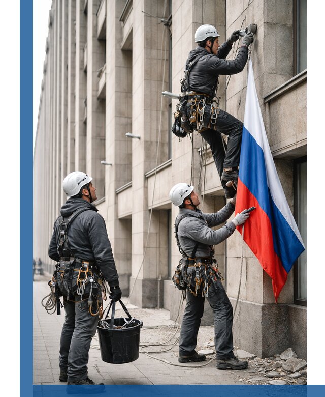 Профессиональная установка флагов на фасаде в Ижевске