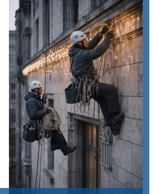 Монтаж новогодней иллюминации в Ижевске от 8829 р. | ВЫСОТНИК-Жвс