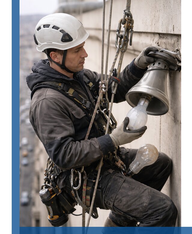 Замена ламп на высоте в Ижевске профессионально и быстро