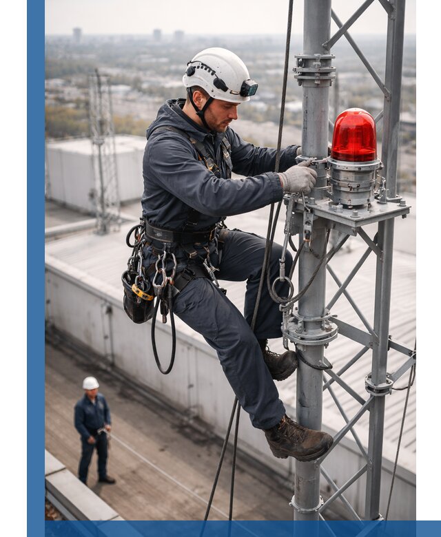 Монтаж заградительных огней и обслуживание объектов в Ижевске