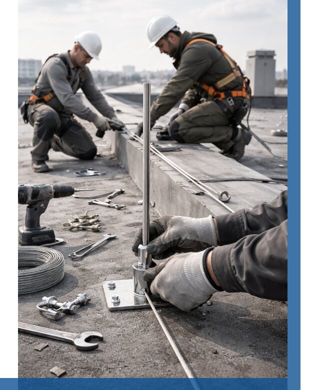 Монтаж молниезащиты на кровле в Ижевске цена от 25968 р. | ВЫСОТНИК-Жвс