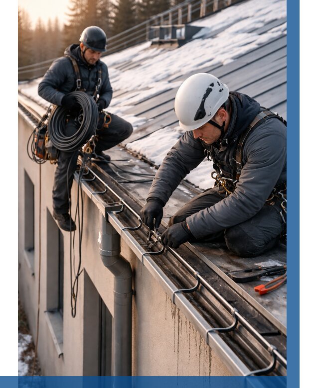 Монтаж греющего кабеля на кровле в Ижевске от 467 р. | ВЫСОТНИК-Жвс