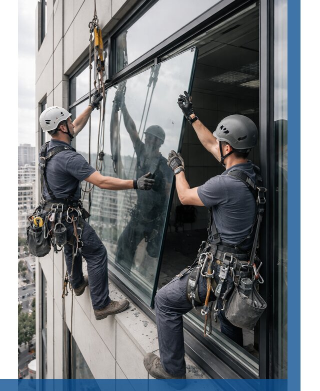 Замена стеклопакетов на высоте в Ижевске от 5713 р. | ВЫСОТНИК-Жвс