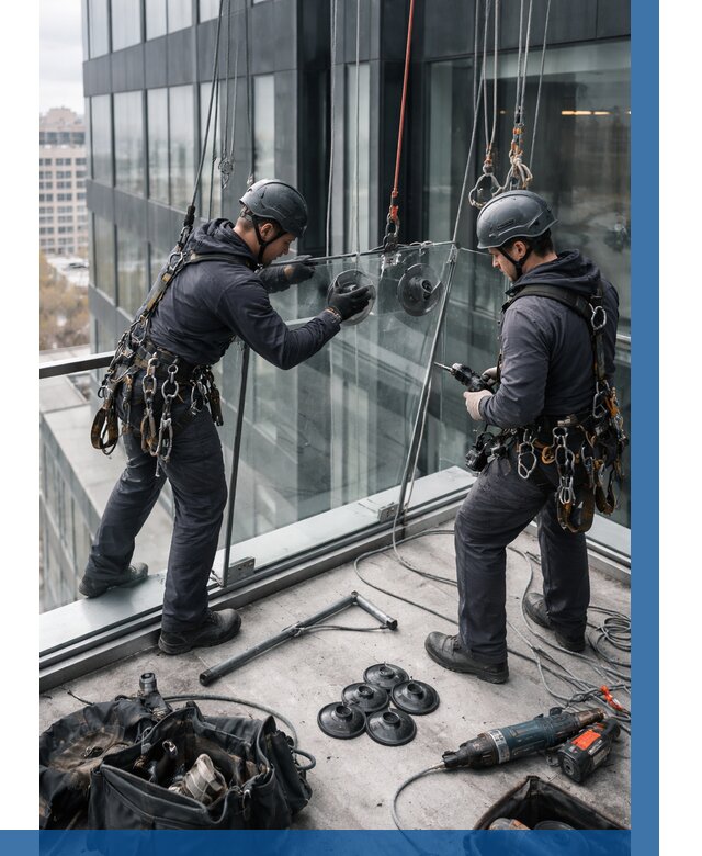 Монтаж стеклянных ограждений в Ижевске от 2597 р. | ВЫСОТНИК-Жвс