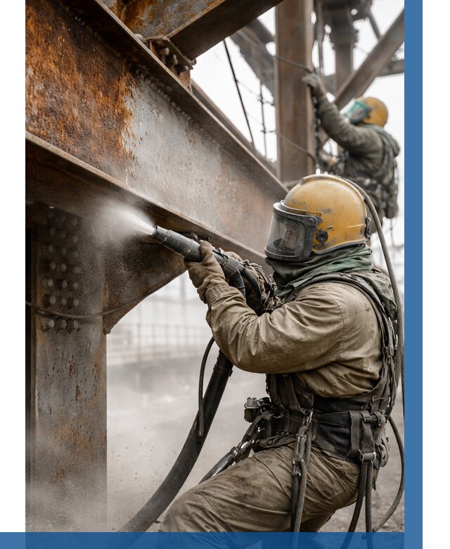 Пескоструйная очистка металлоконструкций в Ижевске по 623 р. ВЫСОТНИК-Жвс