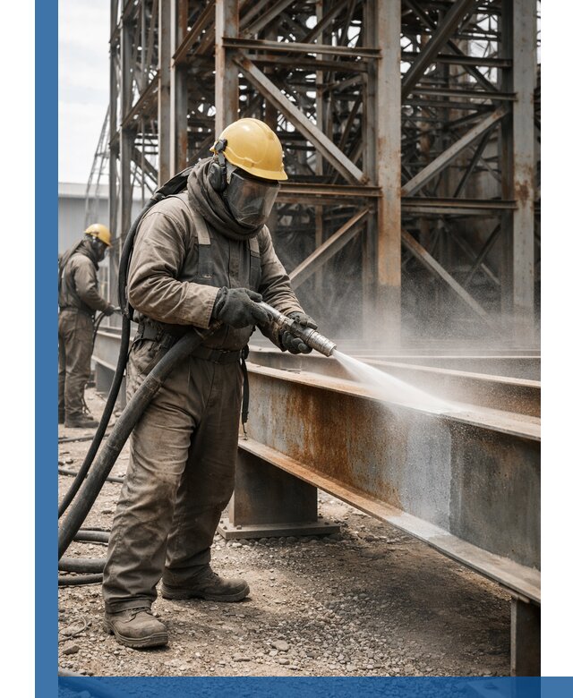 Пескоструйная очистка металлоконструкций в Ижевске промышленная