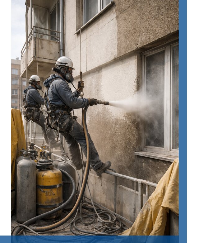 Пескоструйная очистка фасада в Ижевске от 675 р. | ВЫСОТНИК-Жвс