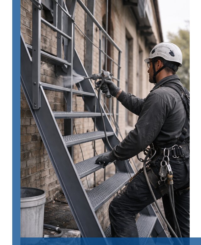 Покраска и антикоррозионная защита пожарных лестниц в Ижевске