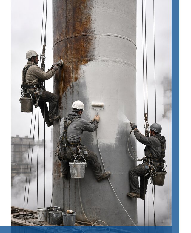 Покраска дымовых труб в Ижевске от 8829 р. | ВЫСОТНИК-Жвс