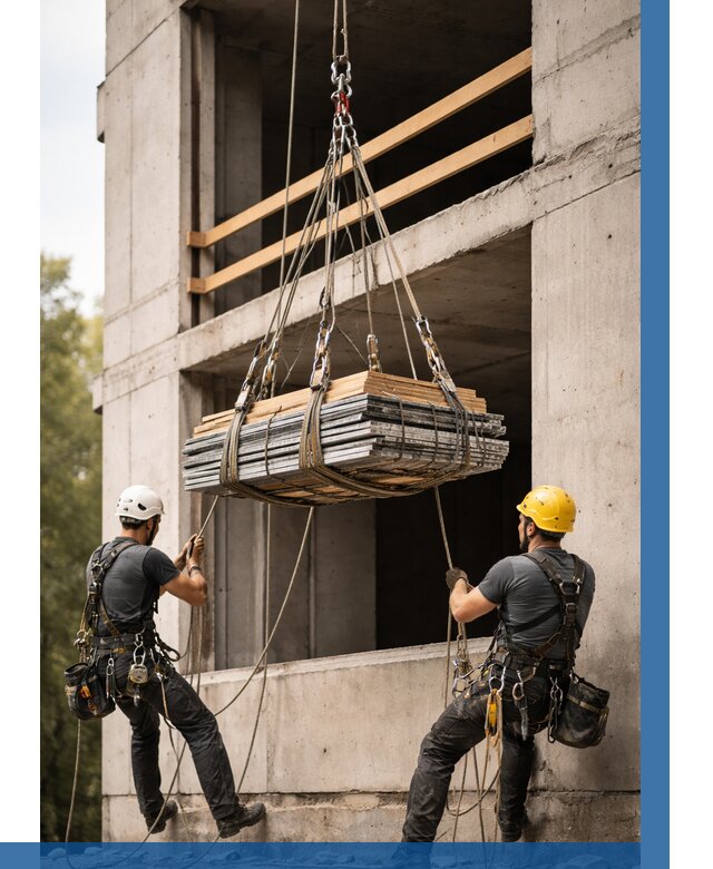 Подъем материала на этаж веревками в Ижевске от 1558 р. | ВЫСОТНИК-Жвс