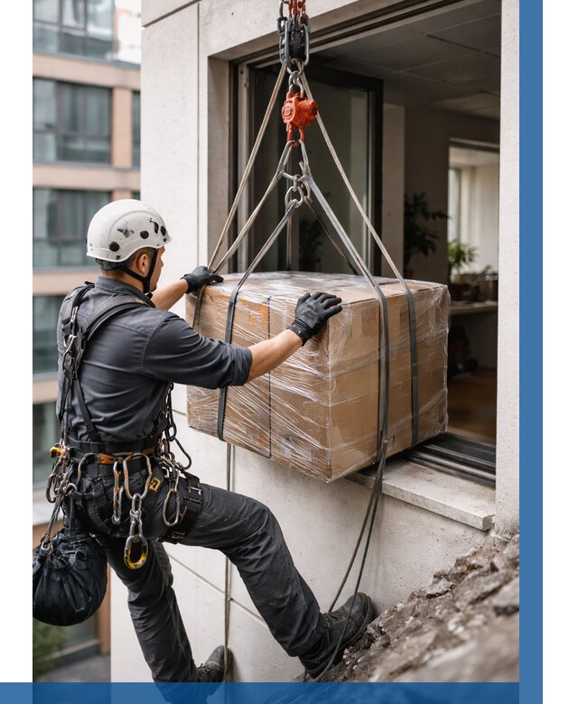 Подъем груза через окно в Ижевске от 4674 р. | ВЫСОТНИК-Жвс