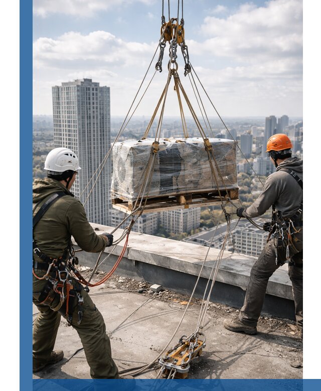Подъем и монтаж крупногабаритных грузов на крышу в Ижевске