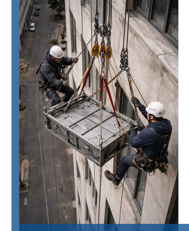 Спуск и подъем грузов по фасаду в Ижевске для зданий