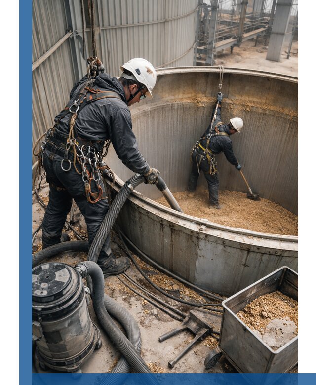 Профессиональная чистка зерновых бункеров в Ижевске с выездом