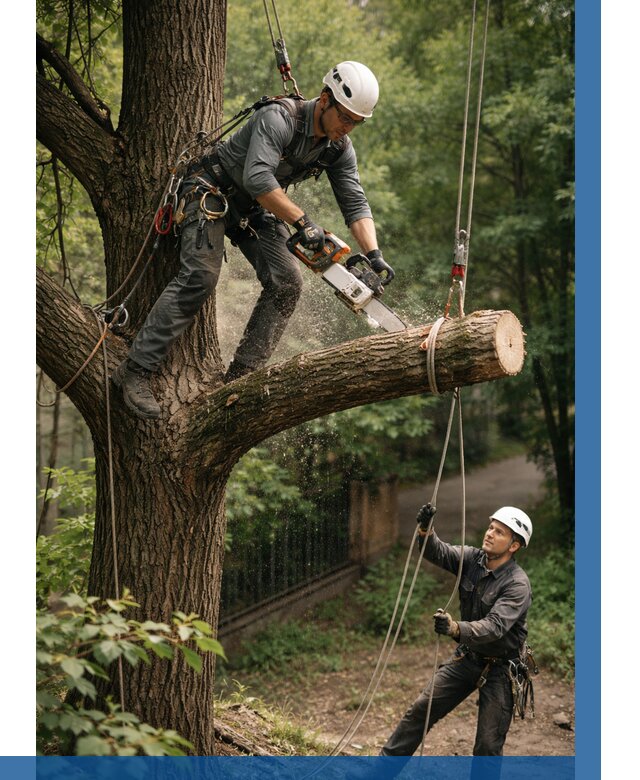 Спил деревьев альпинистами в Ижевске от 8310 р. | ВЫСОТНИК-Жвс