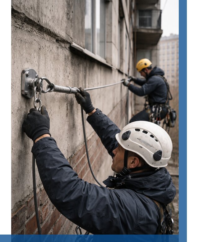 Монтаж анкерных линий в Ижевске от 3116 р. | ВЫСОТНИК-Жвс