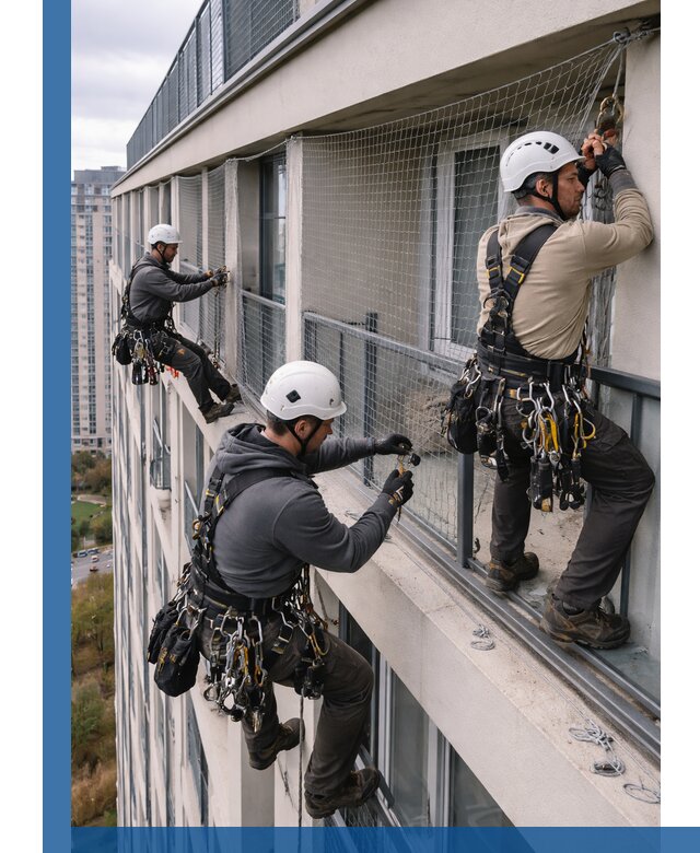 Профессиональный монтаж защитной сетки от птиц в Ижевске